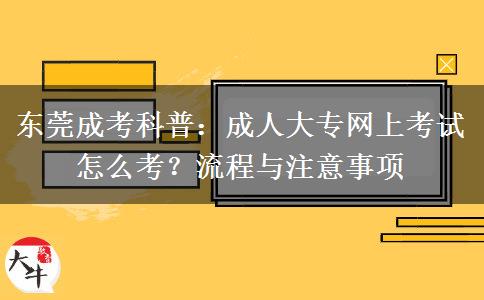 东莞成考科普：成人大专网上考试怎么考？流程与注意事项