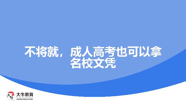 不将就，成人高考也可以拿名校文凭
