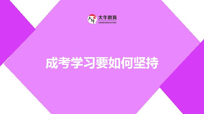 成考学习要如何坚持