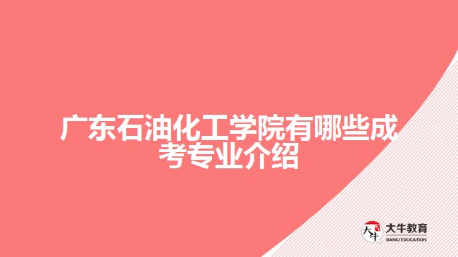 广东石油化工学院成考专业