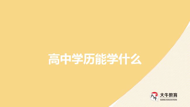 高中学历能学什么