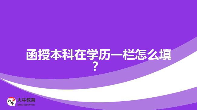 函授本科在学历一栏怎么填