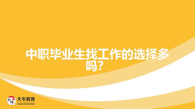 中职毕业生找工作的选择多吗？