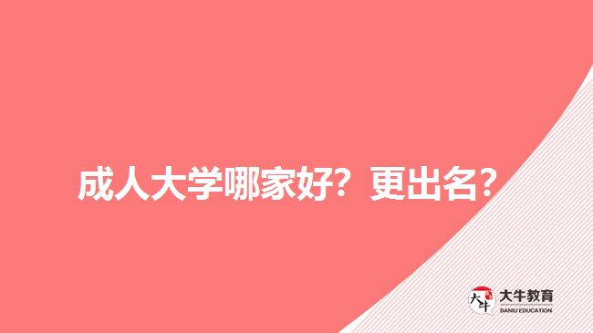 成人大学哪家好？更出名？