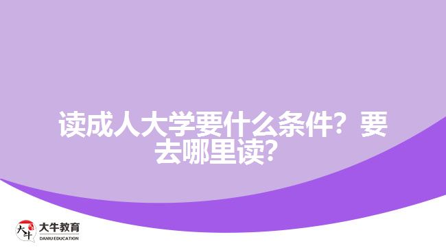 读成人大学要什么条件？要去哪里读？