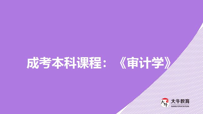 成考本科课程：《审计学》