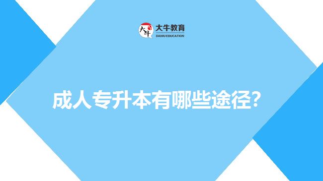 成人专升本有哪些途径？