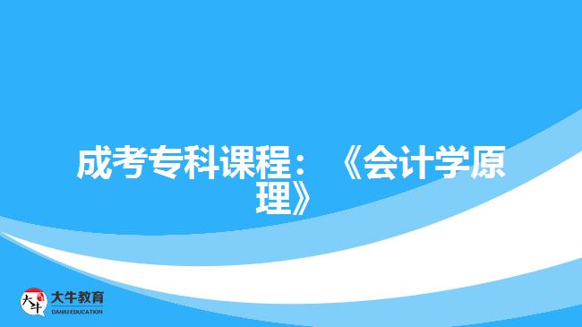成考专科课程：《会计学原理》