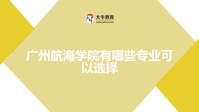 广州航海学院有哪些专业可以选择