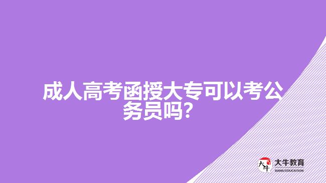 <b>成人高考函授大专可以考公务员吗？</b>