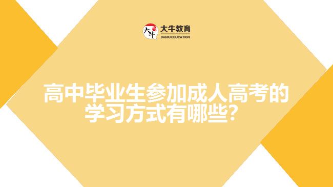 高中毕业生参加成人高考的学习方式有哪些？