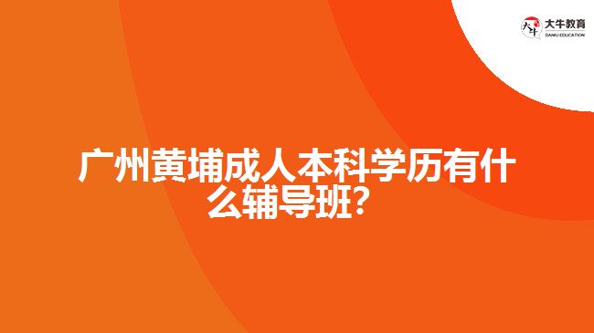 广州黄埔成人本科学历有什么辅导班？