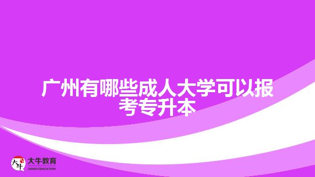 广州有哪些成人大学可以报考专升本？