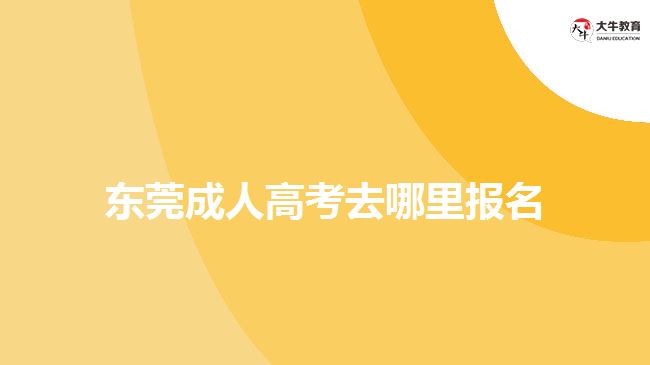 东莞成人高考去哪里报名