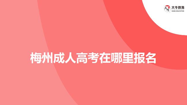 梅州成人高考在哪里报名