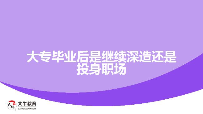 大专毕业后是继续深造还是投身职场