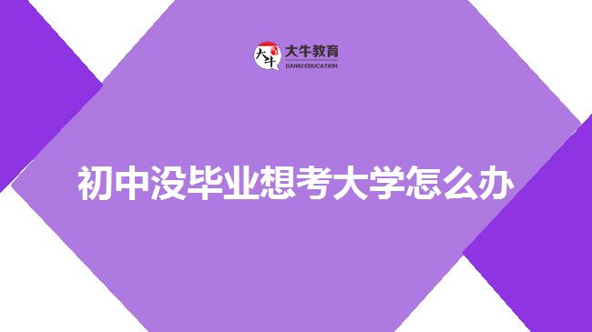 初中没毕业也可以考大学吗