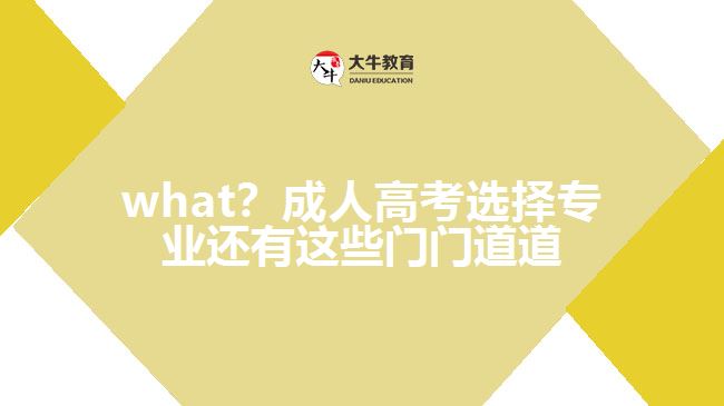 what？成人高考选择专业还有这些门门道道