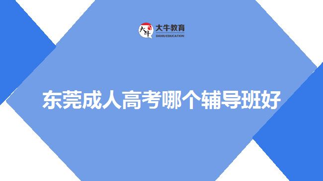 东莞成人高考哪个辅导班好