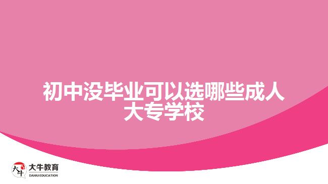 初中没毕业可以选哪些成人大专学校