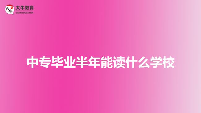 中专毕业半年能读的学校
