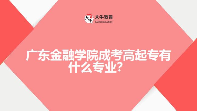 广东金融学院成考高起专专业