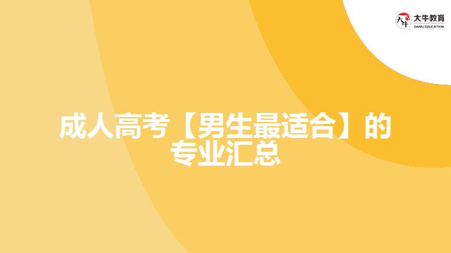 成人高考男生最适合的专业