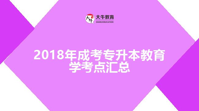 成考专升本教育学考点汇总