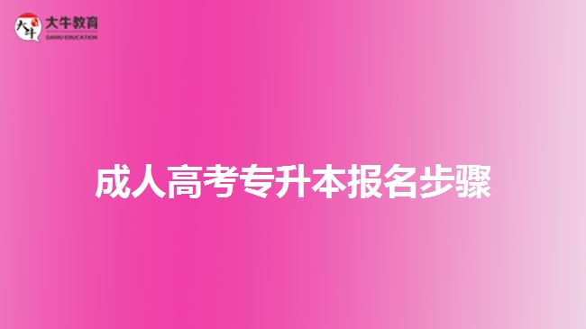 成考专升本报名步骤