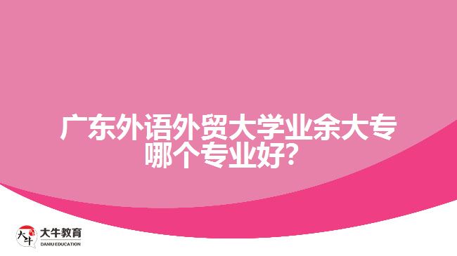 广东外语外贸大学业余大专哪个专业好？