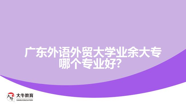 广东外语外贸大学业余大专哪个专业好？
