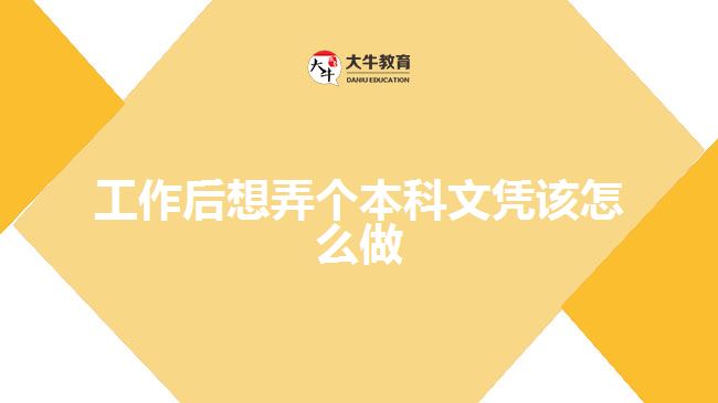 工作后想弄个本科文凭该怎么做