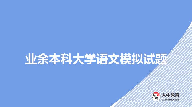 业余本科大学语文模拟试题