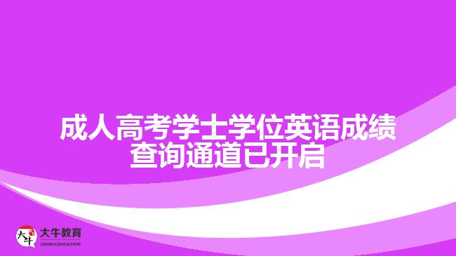 成人高考学士学位英语成绩查询通道已开启