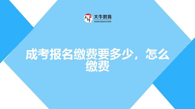 成考报名缴费