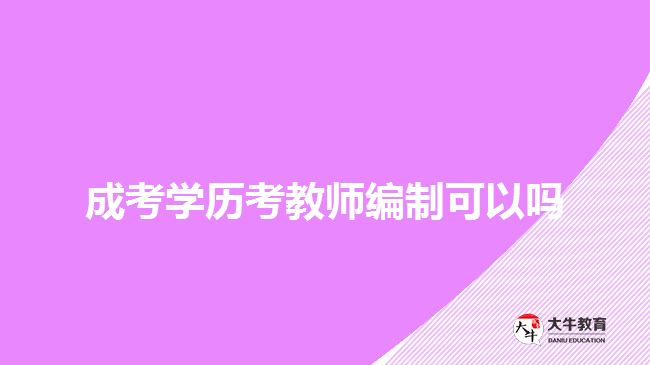 成考学历考教师编制可以吗