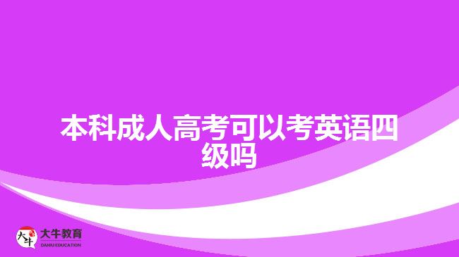 本科成人高考可以考英语四级吗