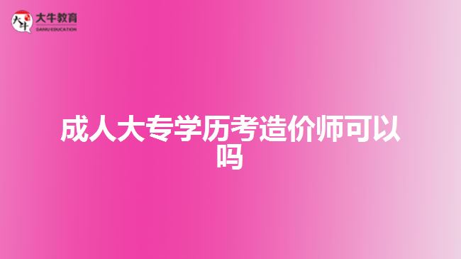 成人大专学历考造价师可以吗