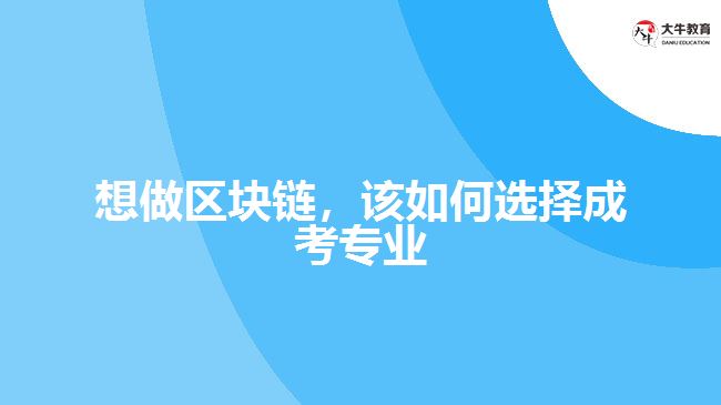 想做区块链，该如何选择成考专业