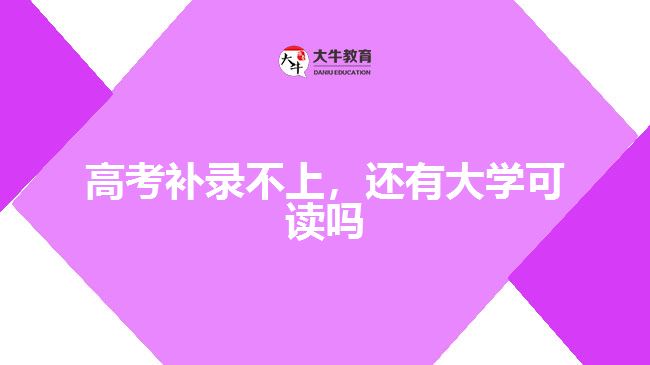 高考补录不上,还有大学可读吗
