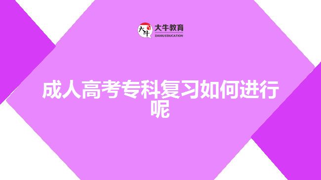 成人高考专科复习如何进行呢