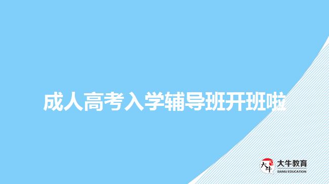 成人高考入学辅导班开班啦