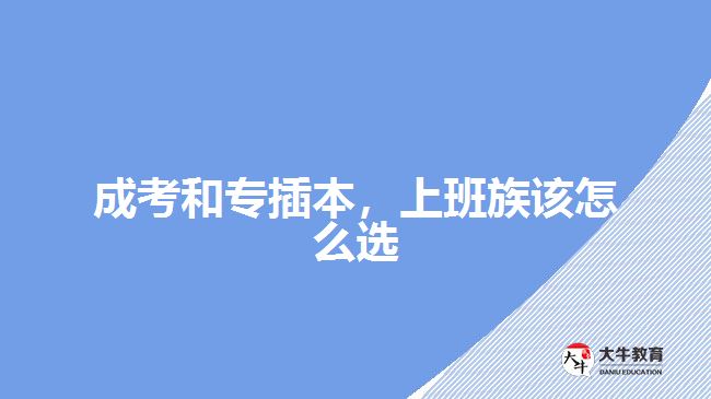 成考和专插本，上班族该怎么选