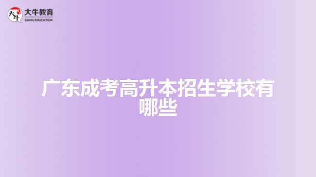 广东成考高升本招生学校有哪些