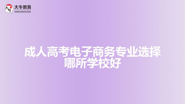 成人高考电子商务专业选择哪所学校好
