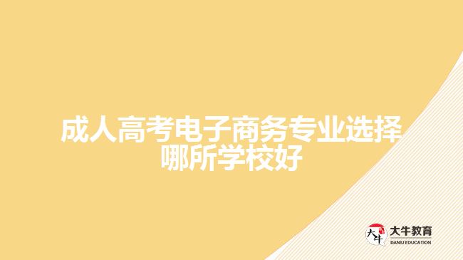 成人高考电子商务专业选择哪所学校好