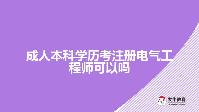 成人本科学历考注册电气工程师可以吗