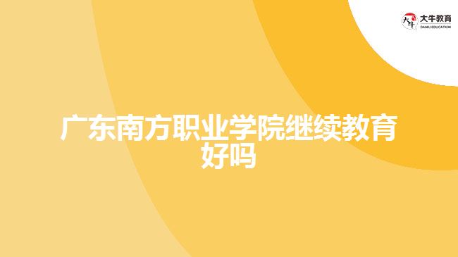广东南方职业学院继续教育好吗
