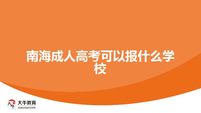 南海成人高考可以报什么学校