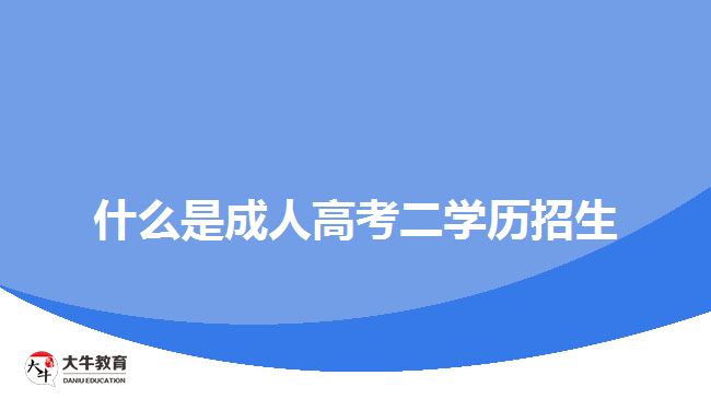 什么是成人高考二学历招生？